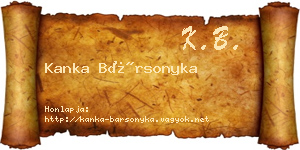 Kanka Bársonyka névjegykártya